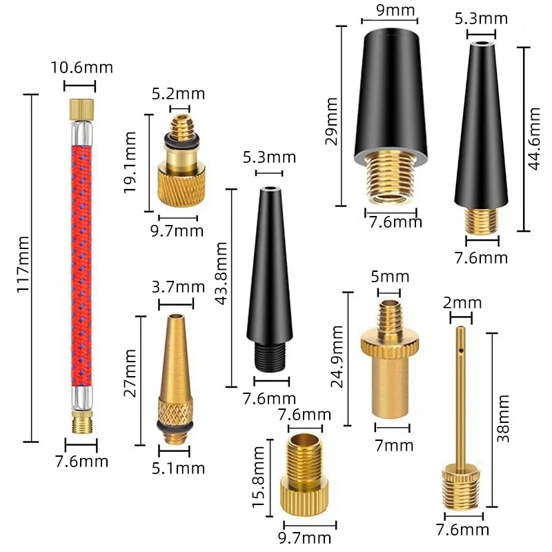 21/26PCS Bike Tire Inflator Ki - огляд і ціна Basketball Pump Needle